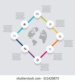Vector colorful info graphics for your business presentations. Can be used for info graphics, graphic or website layout vector, numbered banners, diagram, horizontal cutout lines, web design.
