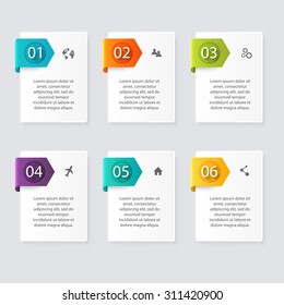 Vector colorful info graphics for your business presentations. Can be used for info graphics, graphic or website layout vector, numbered banners, diagram, horizontal cutout lines, web design.
