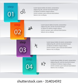 Vector colorful info graphics for your business presentations. Can be used for info graphics, graphic or website layout vector, numbered banners, diagram, horizontal cutout lines, web design.