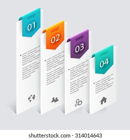 Vector colorful info graphics for your business presentations. Can be used for info graphics, graphic or website layout vector, numbered banners, diagram, horizontal cutout lines, web design.