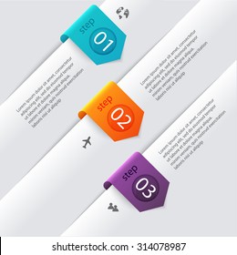 Vector colorful info graphics for your business presentations. Can be used for info graphics, graphic or website layout vector, numbered banners, diagram, horizontal cutout lines, web design.
