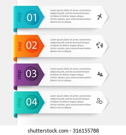 Vector colorful info graphics for your business presentations. Can be used  website layout, numbered banners, diagram, horizontal cutout lines, web design.