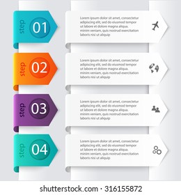 Vector colorful info graphics for your business presentations. Can be used for info graphics, graphic or website layout vector, numbered banners, diagram, horizontal cutout lines, web design.

