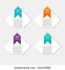 Vector colorful info graphics for your business presentations. Can be used for info graphics, graphic or website layout vector, numbered banners, diagram, horizontal cutout lines, web design.
