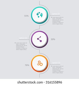 Vector colorful info graphics for your business presentations. Can be used for info graphics, graphic or website layout vector, numbered banners, diagram, horizontal cutout lines, web design.
