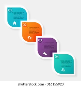 Vector colorful info graphics for your business presentations. Can be used for info graphics, graphic or website layout vector, numbered banners, diagram, horizontal cutout lines, web design.