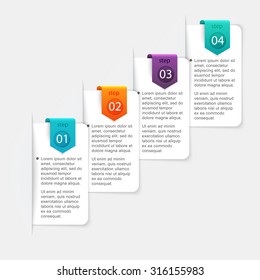 Vector colorful info graphics for your business presentations. Can be used for info graphics, graphic or website layout vector, numbered banners, diagram, horizontal cutout lines, web design.
