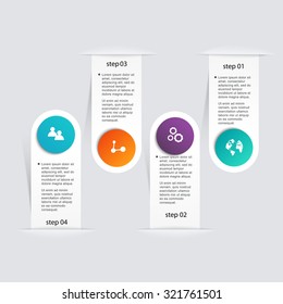 Vector colorful info graphics for your business presentations. Can be used for info graphics, graphic or website layout vector, numbered banners, diagram, horizontal cutout lines, web design. 