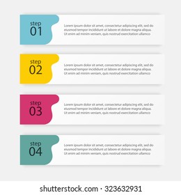 Vector colorful info graphics for your business presentations. Can be used for info graphics, graphic or website layout vector, numbered banners, diagram, horizontal cutout lines, web design.