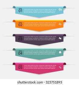 Vector colorful info graphics for your business presentations. Can be used for website layout, numbered banners, diagram, horizontal cutout lines, web design.
