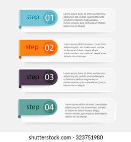 Vector colorful info graphics for your business presentations. Can be used for info graphics, graphic or website layout vector, numbered banners, diagram, horizontal cutout lines, web design.