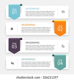 Vector colorful info graphics for your business presentations. Can be used website layout, numbered banners, diagram, horizontal cutout lines, web design.