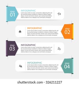 Vector colorful info graphics for your business presentations. Can be used  website layout vector, numbered banners, diagram, horizontal cutout lines, web design.
