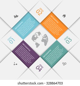 Vector colorful info graphics for your business presentations. Can be used for info graphics, graphic or website layout vector, numbered banners, diagram, horizontal cutout lines, web design.