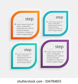 Gráficos de información de color vectorial para sus presentaciones de negocios. Se puede utilizar para infografías, gráficos o sitios web vectoriales, banners numerados, diagrama, líneas de corte horizontal, diseño web.
