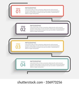 Gráficos de información de color vectorial para sus presentaciones de negocios. Se puede utilizar para infografías, gráficos o sitios web vectoriales, banners numerados, diagrama, líneas de corte horizontal, diseño web.