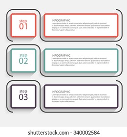Gráficos de información de color vectorial para sus presentaciones de negocios. Se puede utilizar para infografías, gráficos o sitios web vectoriales, banners numerados, diagrama, líneas de corte horizontal, diseño web.