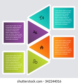 Vector colorful info graphics for your business presentations. Can be used for info graphics, graphic or website layout vector, numbered banners, diagram, horizontal cutout lines, web design.
