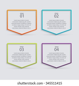 Vector colorful info graphics for your business presentations. Can be used for info graphics, graphic or website layout vector, numbered banners, diagram, horizontal cutout lines, web design. 