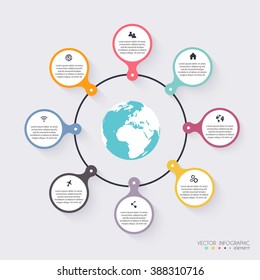 Vector de coloridos gráficos de información para sus presentaciones de negocios. Se puede utilizar para gráficos de información, gráficos o Vector de diseño de Sitio web, Anuncios numerados, diagrama, líneas de recorte Horizontal, Diseño web.