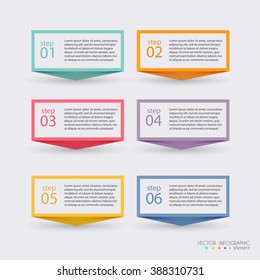 Gráficos de información de color vectorial para sus presentaciones de negocios. Se puede utilizar para infografías, gráficos o sitios web vectoriales, banners numerados, diagrama, líneas de corte horizontal, diseño web.