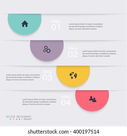 Vector colorful info graphics for your business presentations. Can be used for info graphics, graphic or website layout vector, numbered banners, diagram, horizontal cutout lines, web design.
