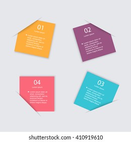 Vector colorful info graphics for your business presentations. Can be used for info graphics, graphic or website layout vector, numbered banners, diagram, horizontal cutout lines, web design.
