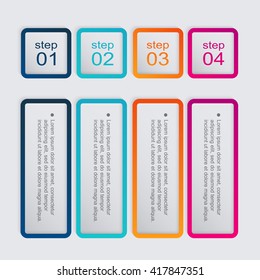 Vector colorful info graphics for your business presentations. Can be used for info graphics, graphic or website layout vector, numbered banners, diagram, horizontal cutout lines, web design.
