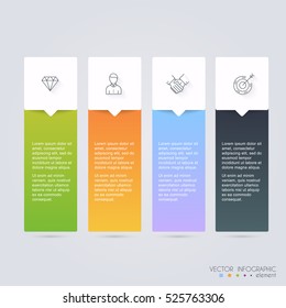 Vector colorful info graphics for your business presentations. Can be used website layout, numbered banners, diagram, horizontal cutout lines, web design.