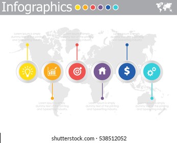 Vector colorful info graphics for your business presentations. Can be used for info graphics, graphic or website layout vector, numbered banners, diagram, horizontal cutout lines, web design.