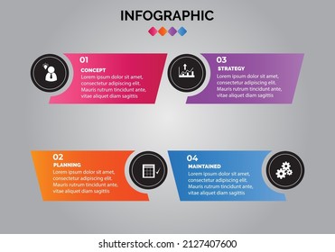 Plantilla infográfica de color vectorial en forma de forma abstracta