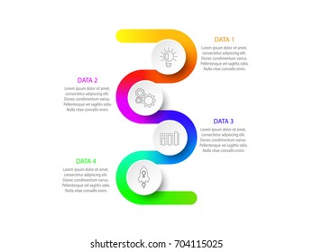 Vector Colorful infographic time line with circle icon.