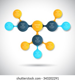 vector colorful infographics for presentations. can be used for business, marketing template charts and graphics. metaball identity branding backdrop
