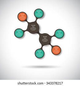 vector colorful infographics for presentations. can be used for business, marketing template charts and graphics. metaball identity branding backdrop