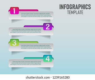 The vector of colorful infographics template for your business planning with 4 steps, timeline infographic elements for your marketing. flat vector.