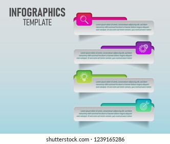 The vector of colorful infographics template for your business planning with 4 steps, timeline infographic elements for your marketing. flat vector.