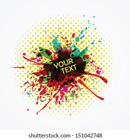 vector colorful ink splashes with copyspace