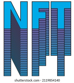 Vector colorful inscription nft for design