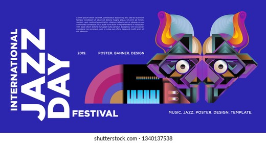 Vector colorful international jazz day poster and banner
