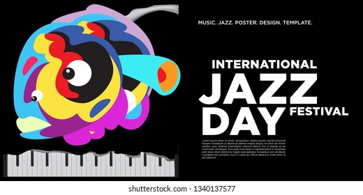 Vector colorful international jazz day poster and banner
