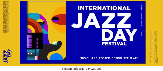 Vector colorful international jazz day poster and banner
