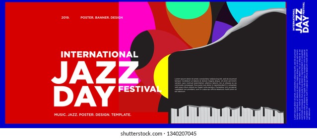 Vector colorful international jazz day poster and banner
