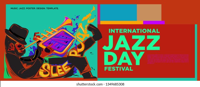 Vector colorful international jazz day poster and banner