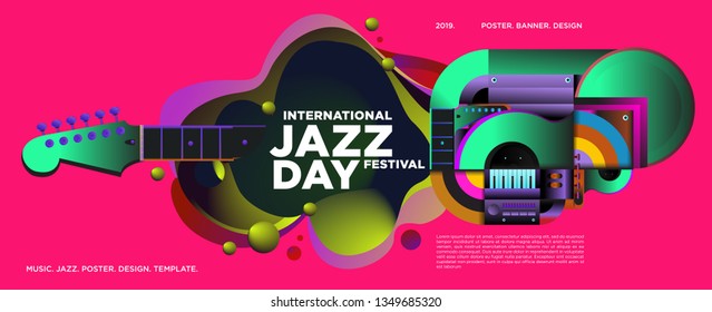 Vector colorful international jazz day poster and banner