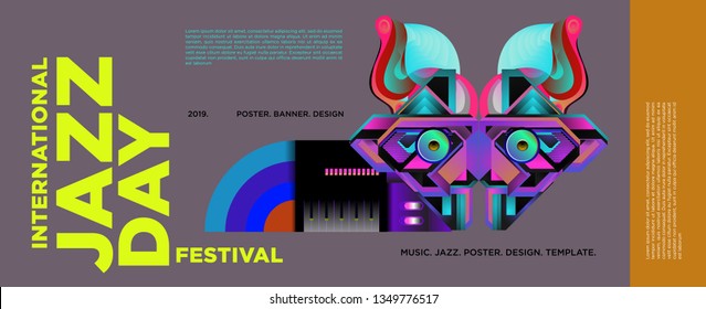 Vector colorful international jazz day poster and banner