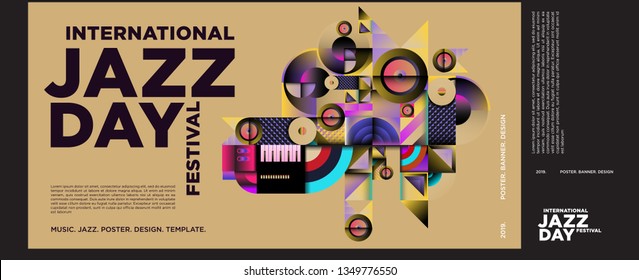 Vector colorful international jazz day poster and banner