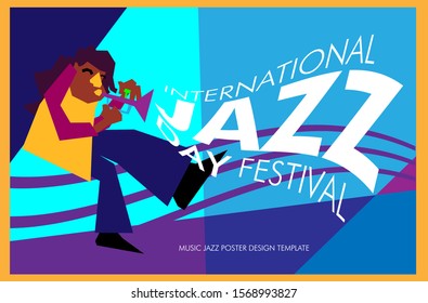 Vector colorful international jazz day poster and banner template in eps10