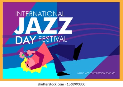 Vector colorful international jazz day poster and banner template in eps10