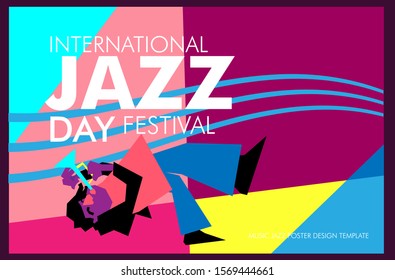 Vector colorful international jazz day poster and banner template in eps10
