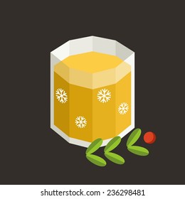 Vector colorful isometric alcohol drink decorated for christmas 